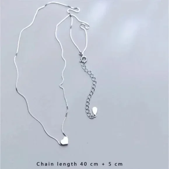 “18” NEW 925 STERLING SILVER HEART NECKLACE, NICE NECKLACE, CUTE NECKLACE - Picture 4 of 4